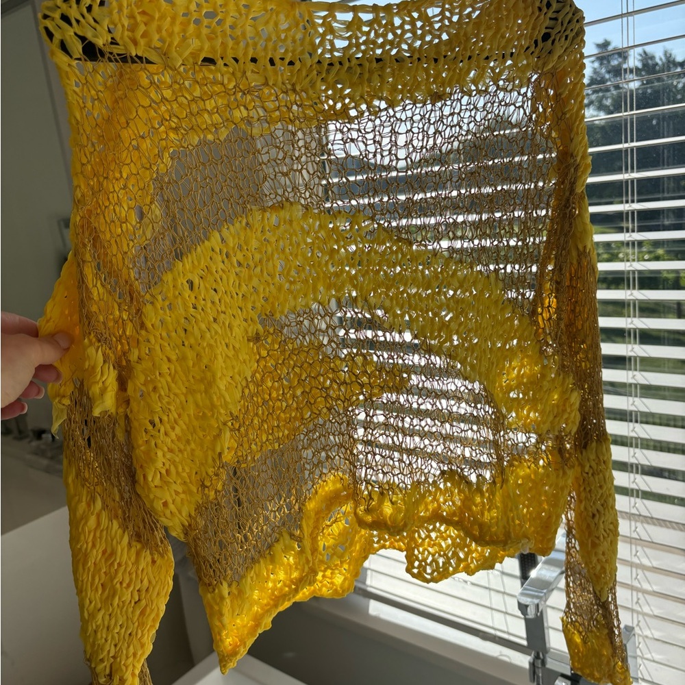 Yellow and Gray Women's Sweater
